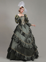 Klassisches Lolita-Kleid Polyester mit langen Ärmeln Klassische Lolita-Kleider tiefgrau