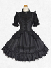 Klassisches Lolita-Kleid Polyester Ärmellos Klassische Lolita-Kleider Schwarz