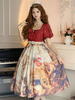 Klassisches Lolita OP-Kleid Bögen Perlen Rote Kurze Ärmel Lolita-Kleider