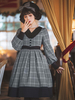 Klassisches Lolita OP Kleid Plaid Camel Plissee Lolita Einteilige Kleider