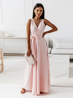 Kleider mit V-Ausschnitt ärmellos mehrlagig zum Abschlussball Maxikleid mit Schnürung