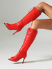 Kniehohe Damen-Stiefel zum Schnüren Peep-Toe-Sandalen mit hohem Absatz