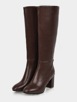 Kniehohe Damenstiefel mit runder Spitze und Blockabsatz