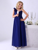 Königsblaues Kleid für kleine Brautjungfer aus Chiffon