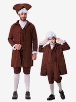 Kostüme Kaffeebraun Herren Retro Weste Hosen Set Feiertagskostüme