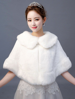 Kunstpelz Hochzeit Poncho Elfenbein Wrap Schal Winter Braut Vertuschungen