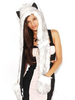Kunstpelz Hüte weiße flauschige Tier Ohren Hood Paws Winter Handschuh Schals