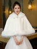 Kunstpelz Poncho Hochzeit Ivory Wrap Schal Winter Bridal vertuschen