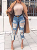 Kurz geschnittene Jeans Blue Denim Pants