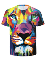 Kurzarm T-Shirt Männer Rundhals-Print Casual T-Shirt