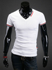 Kurzarm v-Neck T-Shirt aus Baumwolle
