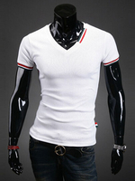 Kurzarm v-Neck T-Shirt aus Baumwolle
