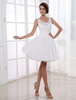 Kurzes Abendkleid weiß Kleid für Abschlussparty aus Chiffon
