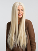 Lace Front Perücken Blonde Haare Perücken Frauen geschichtet lange gerade synthetische Perücken