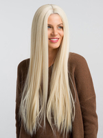 Lace Front Perücken Blonde Haare Perücken Frauen geschichtet lange gerade synthetische Perücken
