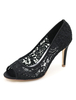 Lace-Hochzeit Schuhe Peep High Heel Brautschuhe