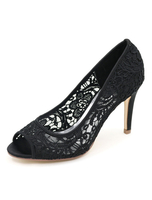Lace-Hochzeit Schuhe Peep High Heel Brautschuhe