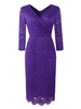 Lace Kleider mit V-Ausschnitt Sleeved Frauen Mantel Kleider