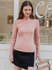 Langarm T-Shirt Frauen Crewneck Pink Top