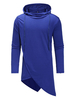 Langarm-T-Shirt mit Kapuze unregelmäßiges Design Drawstring Longline Men Casual T-Shirt