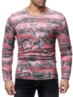 Langarm-T-Shirt Ragged Print Baumwolle Slim Fit Men Casual T-Shirt