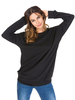 Langarm T-Shirts Black Jewel Neck Striped Women T-Shirt