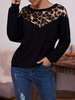 Langarm T-Shirts Leopard Polyester Leopardenmuster Jewel Neck Frauen T-Shirt