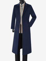 Lange Anzugmäntel für Herren Umlegekragen Slim Fit Langarm einreihig