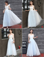Lange Brautjungfernkleider 2021 Baby Blue Prom Dress Bodenlangen Partykleid