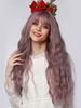 Lange Damenperücke Lila Curly Hitzebeständige Faser Layered Lange Synthetische Perücken