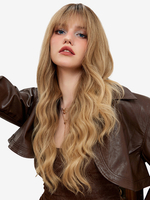 Lange gewellte Haarperücke mit Air-Pony synthetische Alltagsperücke für Frauen 2025