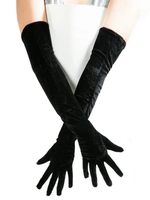 Lange Handschuhe für Damen Velours Schwarze Handschuhe