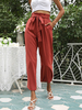 Lange Hose Rote Hose aus Polyester mit erhöhter Taille