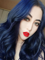 Lange Lolita Perücke Hitzebeständige Faser Tiefblaue Lolita Haarperücken