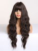 Lange Perücke Curly Synthetic Perücken mit stumpfen Knall