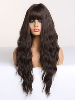 Lange Perücke Curly Synthetic Perücken mit stumpfen Knall