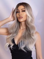 Lange Perücke für Damen ecru-weiß hitzebeständige Faser lange synthetische Perücken