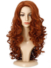 Lange Perücke für Frau Black Center Parting Hitzebeständige Fiber Chic Tousled Long Synthetic Perücken