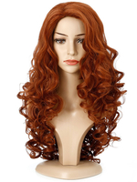 Lange Perücke für Frau Black Center Parting Hitzebeständige Fiber Chic Tousled Long Synthetic Perücken