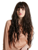 Lange Perücke für Frau Brownish Black Crimped Curls Hitzebeständige Faser Urban Tousled Long Synthetic Perücken