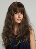 Lange Perücke für Frau Kaffee Brown Crimped Curls Hitzebeständige Faser Feminine Tousled Lange synthetische Perücken