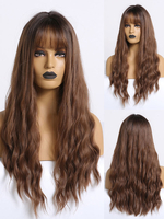 Lange Perücke für Frau Light Gold Curly Rayon Romantic Tousled lange synthetische Perücken