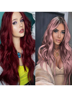 Lange Perücke für Frau Roségold Curly Hitzebeständige Faser Chic Tousled Lange synthetische Perücken