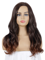 Lange Perücke für Frau Tan Curly Hitzebeständige Faser Chic Tousled Long Synthetic Perücken