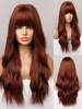 Lange Perücke für Frauen aus Mahagoni hitzebeständige Faser lange synthetische Perücken