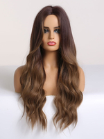 Lange Perücke Mitte Trennen Curly Layered Synthetic Perücken