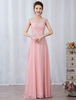 Lange Prom Kleider 2021 Soft Pink Party Kleider Chiffon Keyhole Spitze Applique Perlen bodenlangen Abendkleid