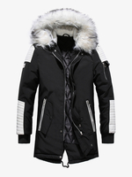 Langer Puffermantel für Herren mit Kapuze Parka wasserabweisend gesteppte Winteroberbekleidung