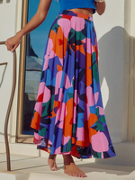 Langer Rock mit ausgestellter Silhouette und Blumenmuster für Damen 2025