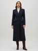 Langer Wollmantel mit zweireihigem Revers und Pattentaschen für Damen 2025